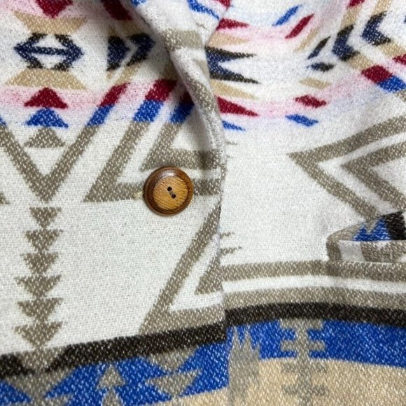 Pendleton Lookalike - Italian Wool Blend Aztec Western Print Jacket Coat Womens - Picture 6 of 13